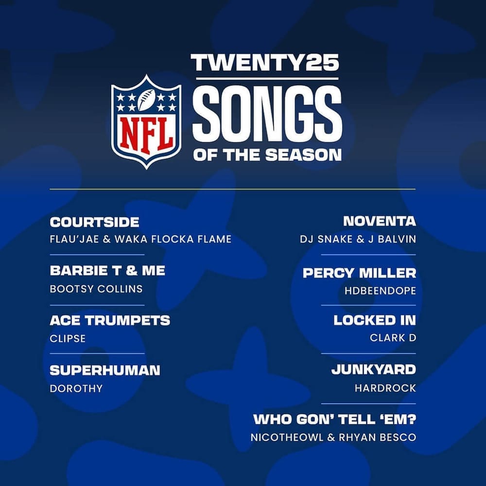 The 2025 NFL Songs of the Season playlist featuring "Percy Miller" by HDBeenDope.