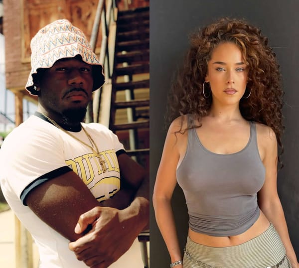 Side-by-side portraits of Reuben Vincent outdoors in a bucket hat and Maeta posing against a dark background.